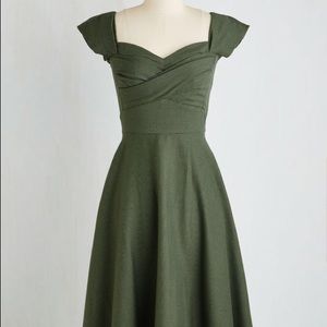 Stop Staring Pine Houndstooth Swing Dress